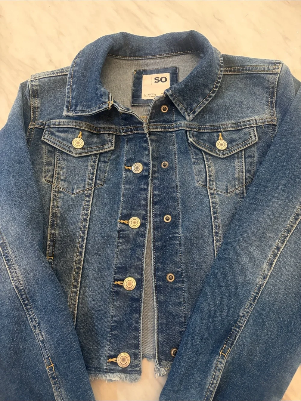 SO Kids Medium Blue Denim Jacket with Button Front